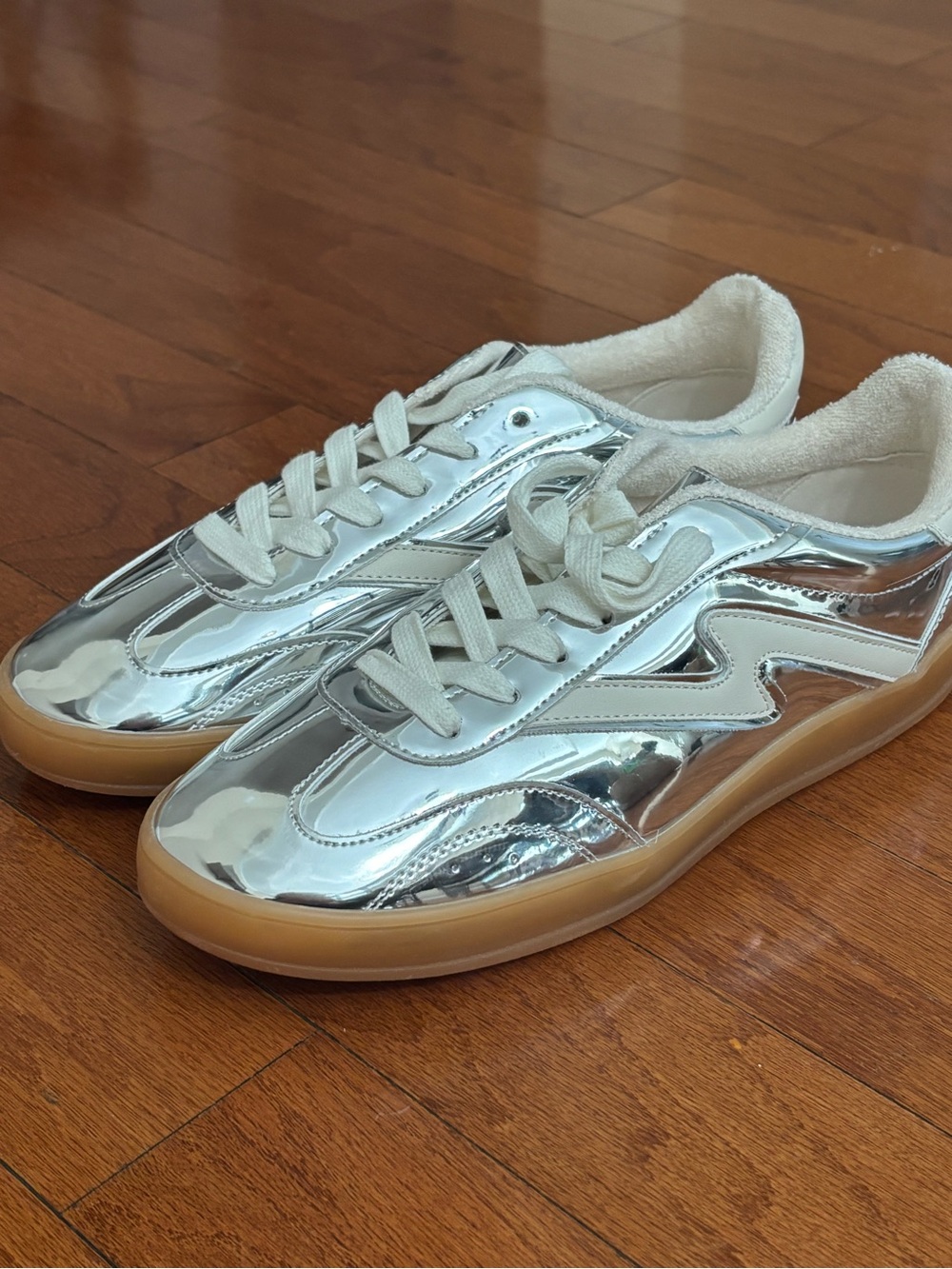 Madden Girl Giia Sneaker Silver Sizes 8.5, 9 New